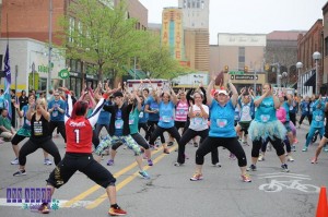 Derica Wade, Zumba Instructor, leads a class in Ann Arbor